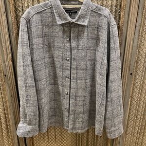 Robert Barakett Textured Gray Button-Down Shirt